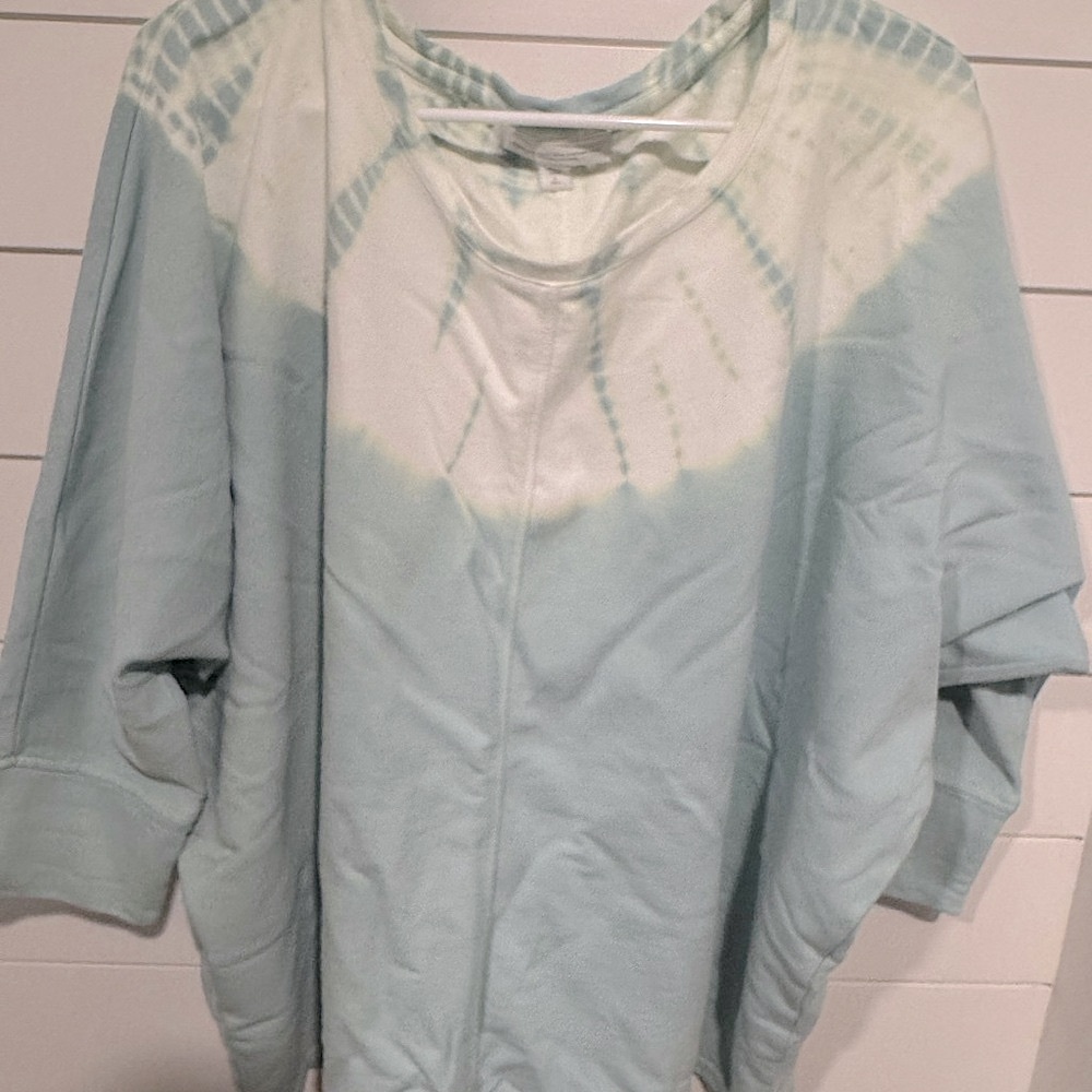 JJill Sea Glass Green Tie-Dye Long Sleeve Top